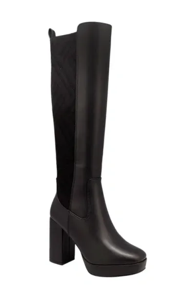 Mia Elisenda Knee High Platform Boot In Black