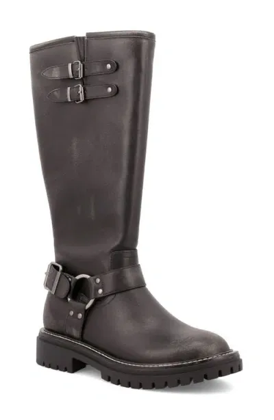 Mia Franco Over The Knee Moto Boot In Black