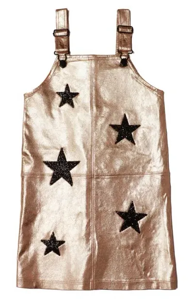 Mia New York Kids' Star Overall Dress In Gold