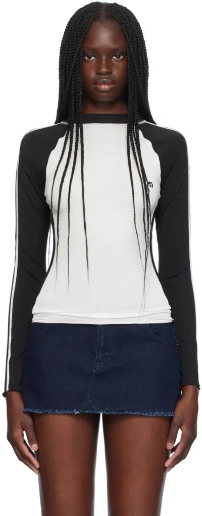 Miaou Black & White Madeline Long Sleeve T-shirt