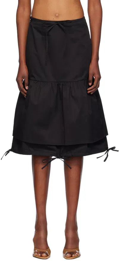 Miaou Black Mariana Midi Skirt