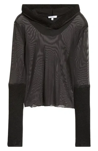 Miaou Mari Sheer Mesh Hoodie In Black