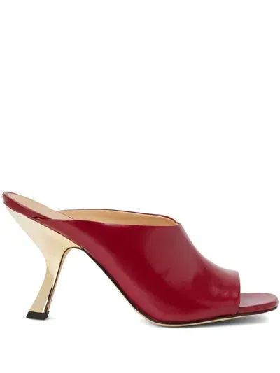 Michael Kors 90mm Luna Mules In Red