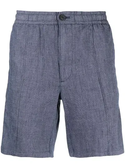 Michael Kors Above-knee Pintuck Shorts In Blue