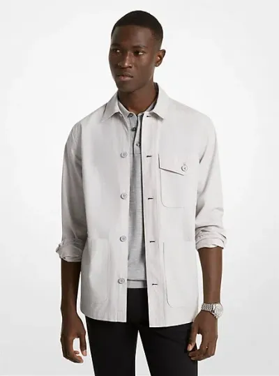 Michael Kors Cotton Shirt Jacket In Grey