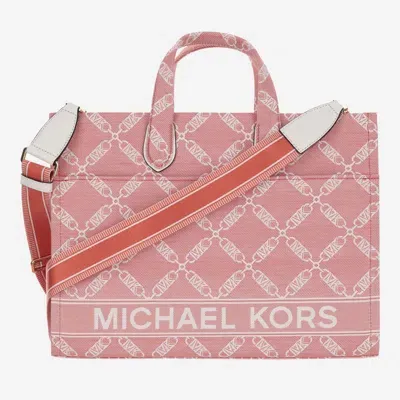 Michael Kors Gigi Bag Large Cotton Canvas In Red