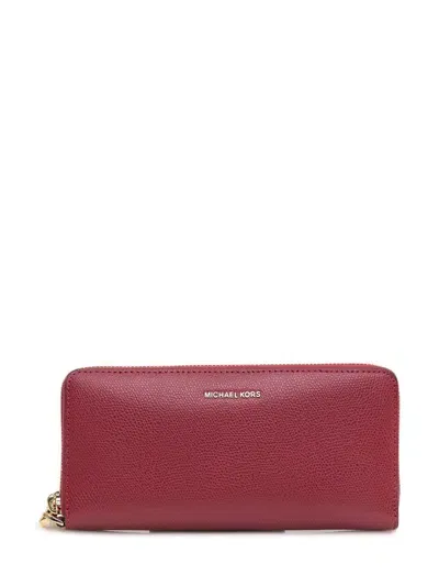 Michael Kors Jetset Travel Continental Wallet In Red