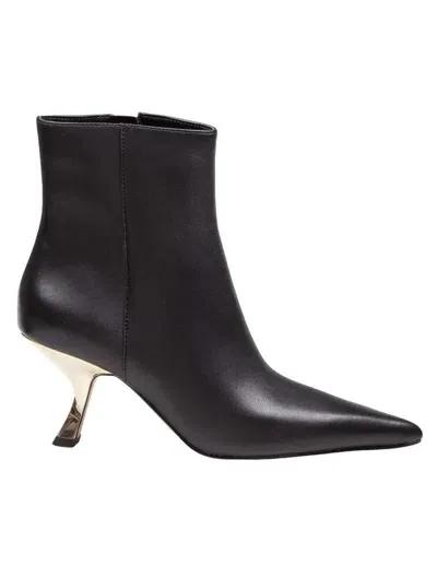 Michael Kors Luna Bootie High Heels Ankle Boots In Black Leather