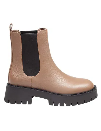 Michael Kors Leather Ankle Boot In Brown