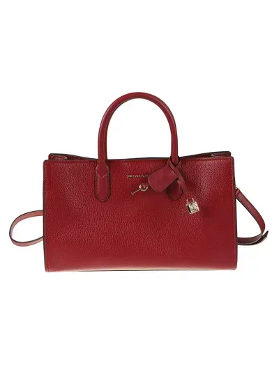 Michael Kors Logo Adjustable Strap Tote In Red