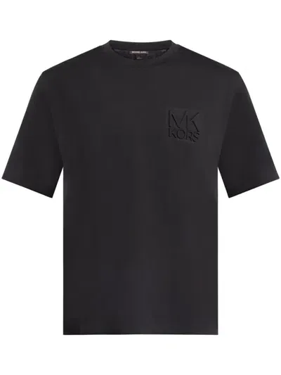 Michael Kors Logo-debossed T-shirt In Black