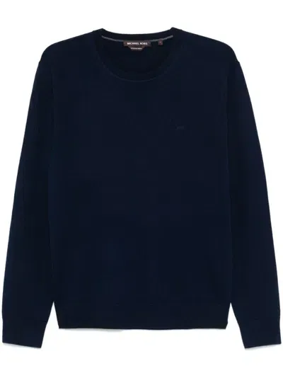 Michael Kors Logo-embroidered Sweater In Blue