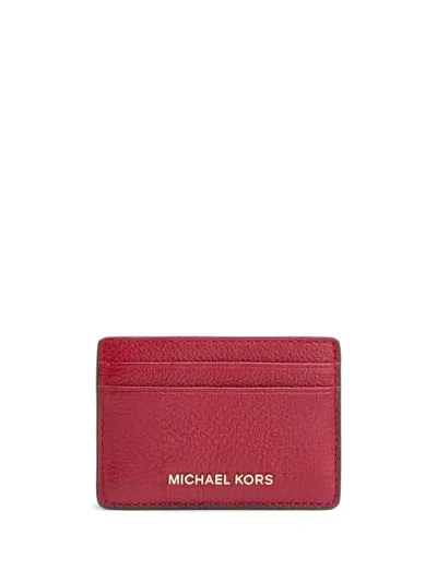 Michael Kors Logo-lettering Card Holder In Red