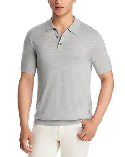 Michael Kors Merino Wool Regular Fit Polo Shirt In Heather Gray