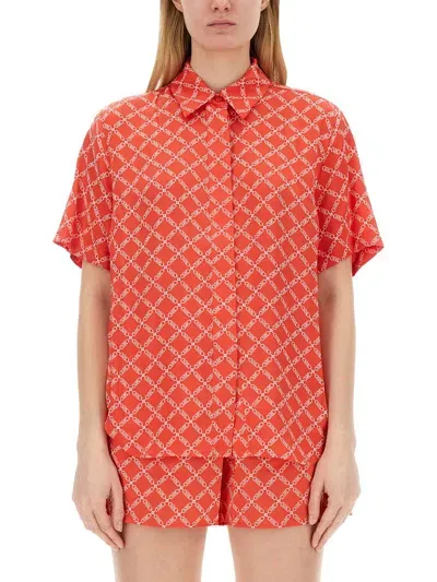 Michael Kors Monogram Shirt In Red