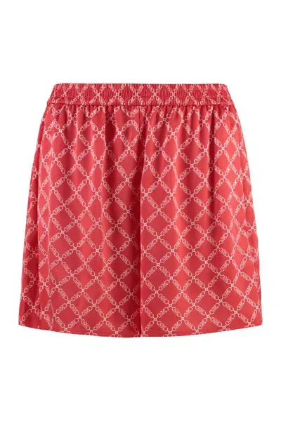 Michael Kors Nylon Satin Shorts In Red