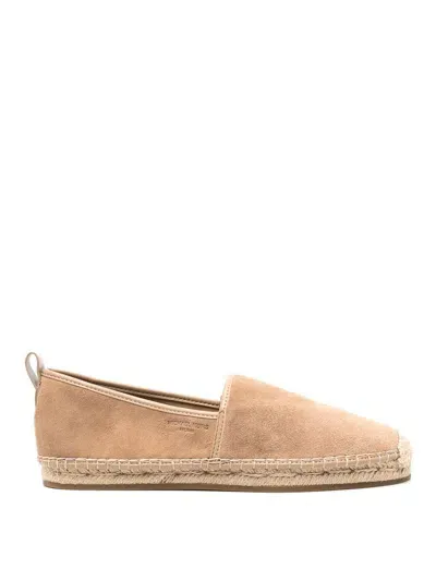 Michael Kors Logo-debossed Suede Espadrilles In Brown