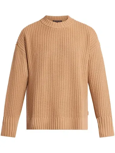 Michael Kors Ribbed-knit Jumper In Neutrals