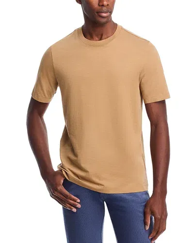 Michael Kors Slub Short Sleeve Tee In Dark Camel