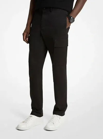 Michael Kors Stretch Organic Cotton Cargo Pants In Black