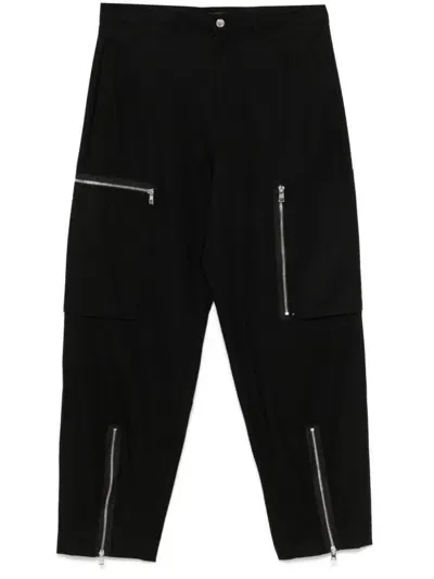 Michael Kors Stretch Zip-up Cargo Pants In Black