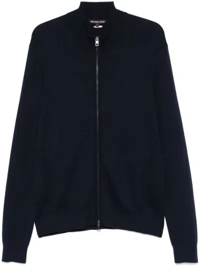 Michael Kors Zip-up Cardigan In Blue