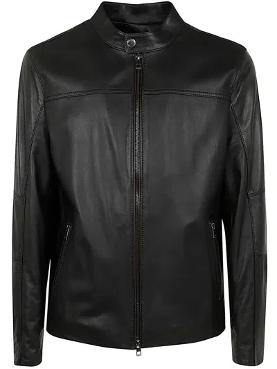 Michael Kors Zip-up Racer Jacket In Black