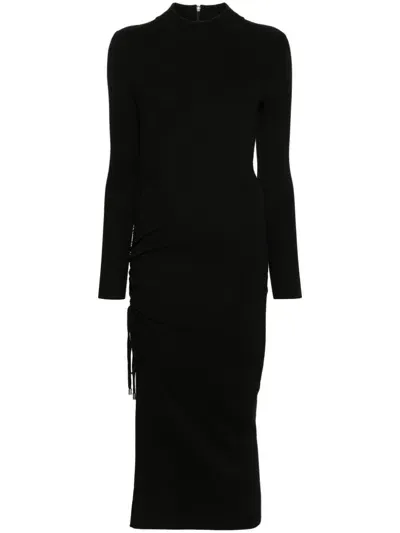 Michael Michael Kors Ribbed Maxi Dress In Black