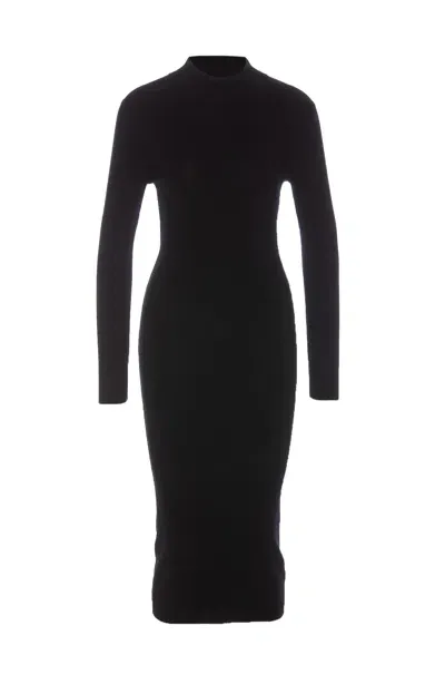 Michael Michael Kors Stretch Dress Mixed Wool In Black