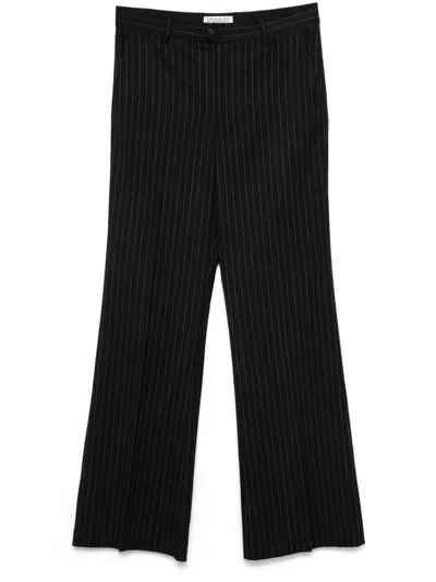 Midnight Rodeo Pinstripe Flared Trousers In Black