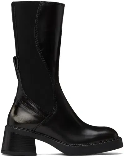 Miista Woman Knee Boots Black Size 10.5 Soft Leather