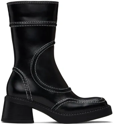 Miista Black Malene Boots In Black Fabric