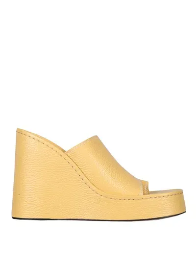 Miista Shoes Thais Wedge Sandal In Yellow