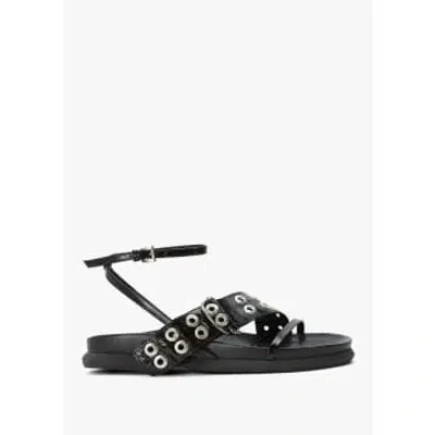 Miista Womens Zilda Buckle Sandals In Black In Black Leather