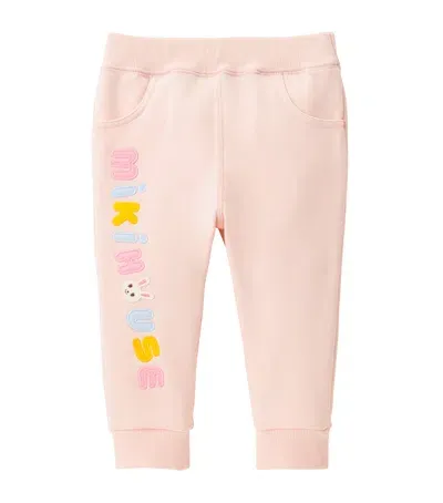 Miki House Kids' Cotton Cuffed Sweatpants In Pink