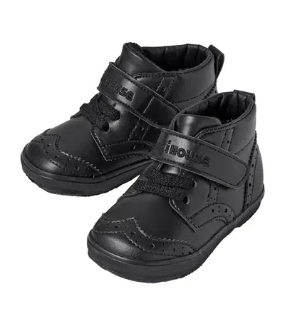 Miki House Kids' Velcro-strap Boots In Black