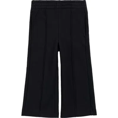 Miles The Label Kids' Wide Leg Stretch Cotton Pants In Black