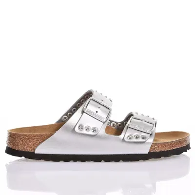 Mimanera Birkenstock Arizona Silver Studs Custom In Metallic