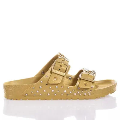 Mimanera Birkenstock Arizona Victoria Gold Custom In Neutral