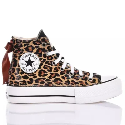 Mimanera Converse Platform Leo Bow In Animal Print