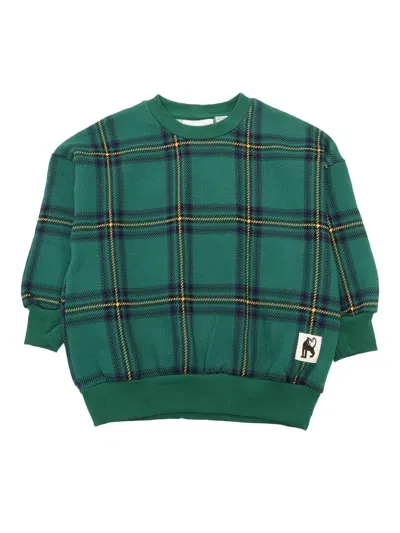 Mini Rodini Check Aop Sweatshirt In Green