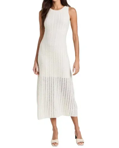 Minkpink Tinsley Knit Midi Dress Cream M In White