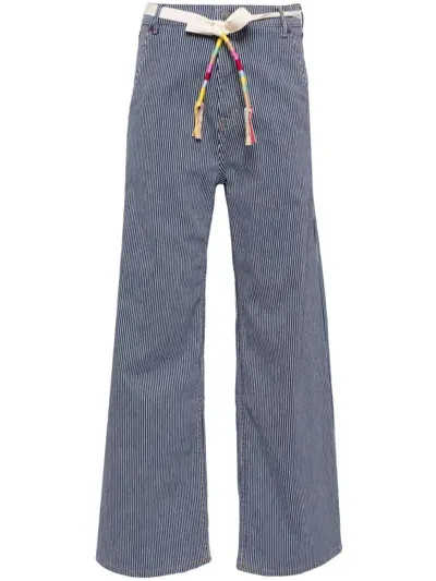 Mira Mikati Striped Straight-leg Trousers In Blue