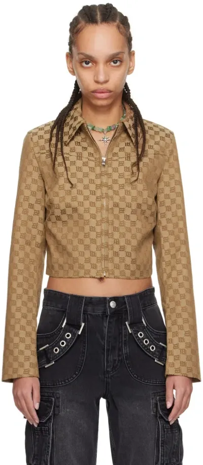 Misbhv Beige Monogram Jacket In Brown