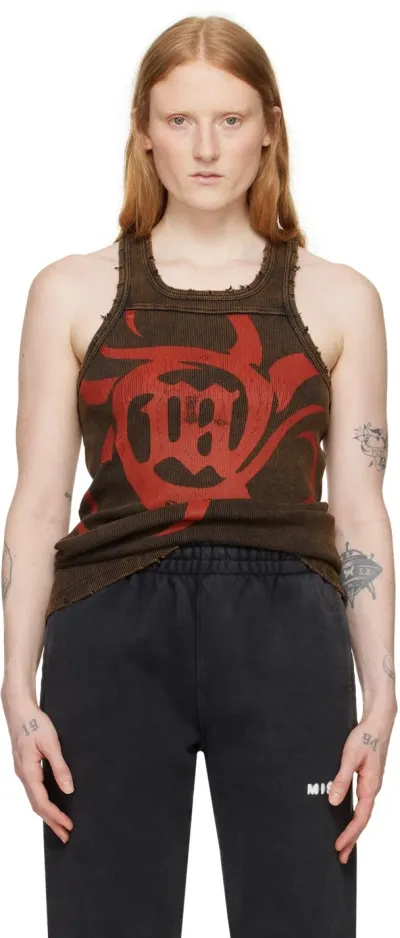 Misbhv Brown 'the Beach' Tank Top In Washed Brown