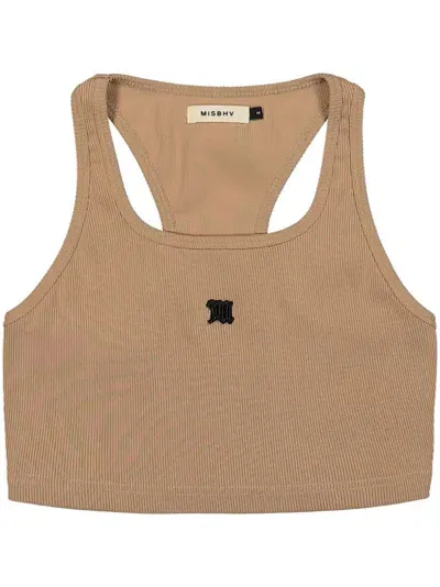 Misbhv Cropped M-patch Tank Top In Neutrals