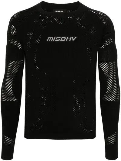 Misbhv Logo-appliqué Open-knit Jumper In Black