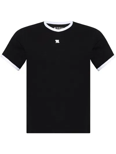 Misbhv Logo-embroidered Cotton T-shirt In Black