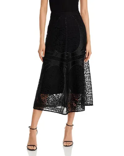 Misook Lace A Line Skirt In Black