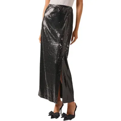 Misook Sequin Maxi Skirt In Black